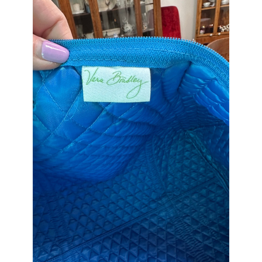 Vera Bradley Blue Green Floral Quilted Travel Bag One Size - Picture 9 of 10